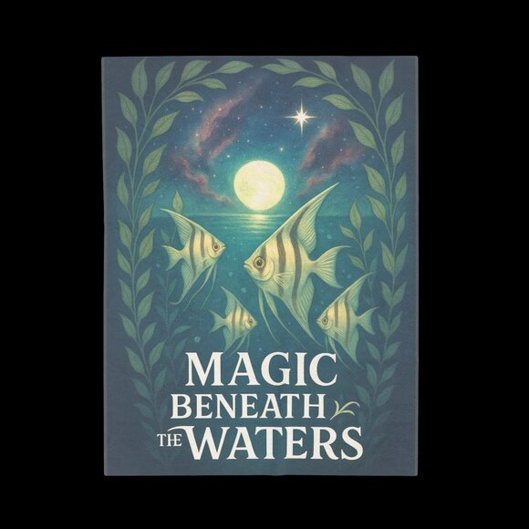 Paws N Purrs Pets Other - Magic Beneath the Waters - Angel Fish Velveteen Blanket 30"x40" Ocean Sea Throw